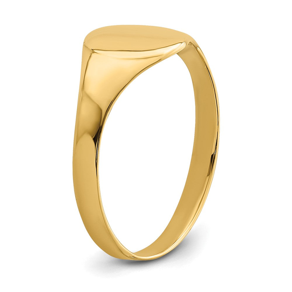 14k High Polished Oval Closed Back Baby Signet Ring - Product Photo