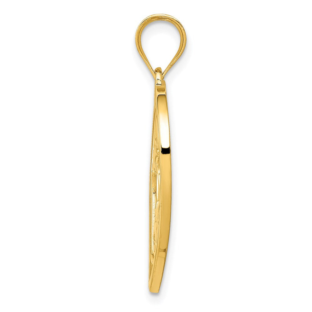 14K Yellow Gold Mother and Child in Heart Pendant - Product Photo