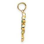 10K / 14K Yellow Gold 4-Leaf Clover Enameled Pendant - Product Photo