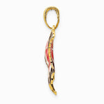 10K / 14K Yellow Gold Enameled Butterfly Pendant - Product Photo