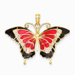 10K / 14K Yellow Gold Enameled Butterfly Pendant - Product Photo