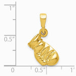 10K / 14K Yellow Gold Boxing Glove Pendant - Product Photo