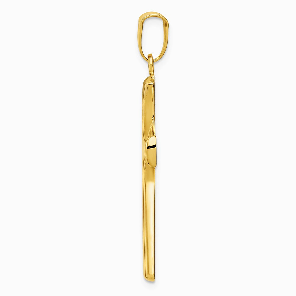 14K Yellow & Rhodium with Rhodium Fancy Cross Pendant - Product Photo