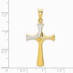14K Yellow & Rhodium with Rhodium Fancy Cross Pendant - Product Photo