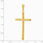 14K Yellow Gold Fancy Textured Cross Pendant - Product Photo