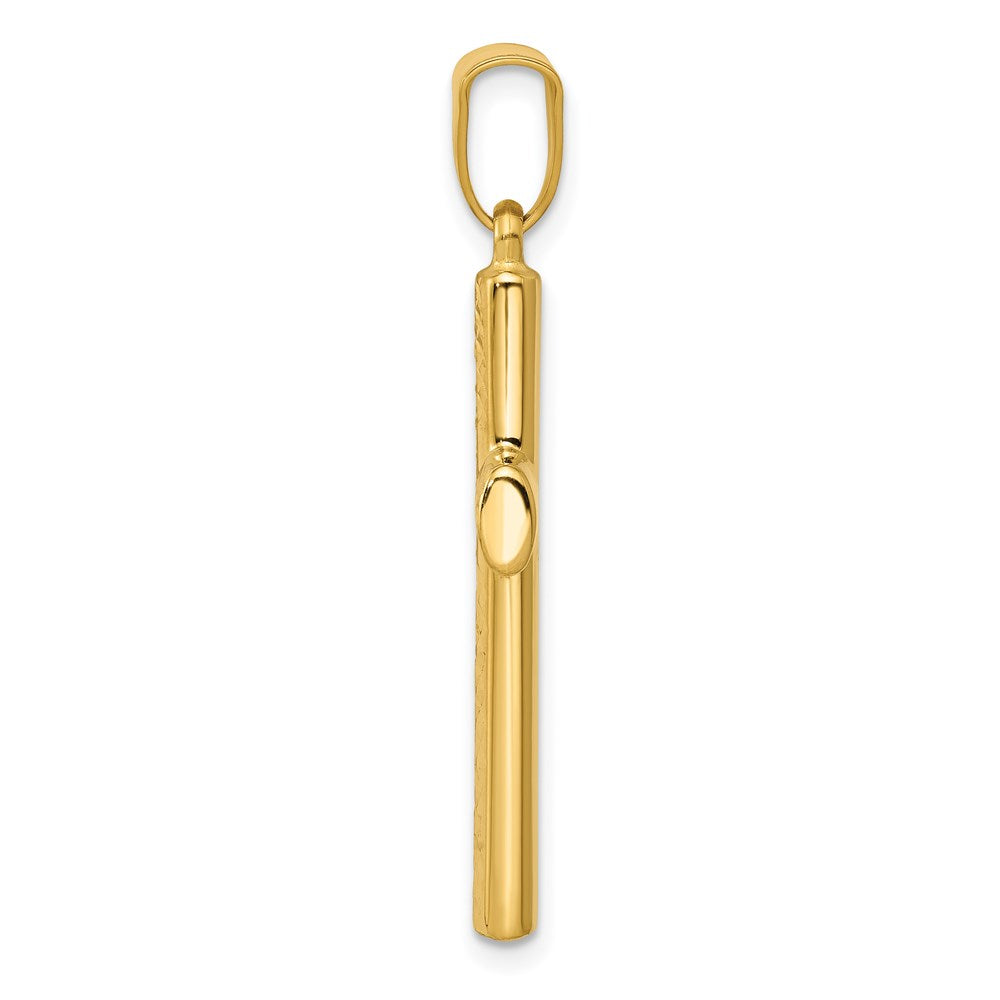 14K Reversible Textured/Polished Cross Pendant - Product Photo