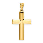 14K Reversible Textured/Polished Cross Pendant - Product Photo