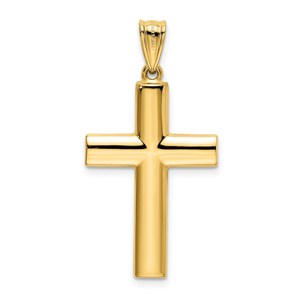 14K Reversible Textured/Polished Cross Pendant - Product Photo