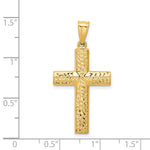 14K Reversible Textured/Polished Cross Pendant - Product Photo