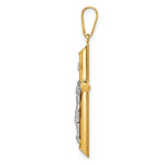 14k Two-tone Hollow Crucifix Pendant - Product Photo