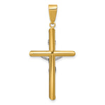14k Two-tone Hollow Crucifix Pendant - Product Photo
