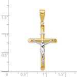 14k Two-tone Hollow Crucifix Pendant - Product Photo