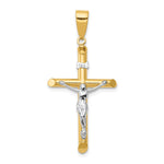 14k Two-tone Hollow Crucifix Pendant - Product Photo