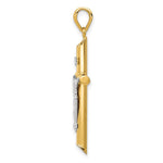 14k Two-tone Hollow Crucifix Pendant - Product Photo