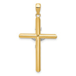 14k Two-tone Hollow Crucifix Pendant - Product Photo