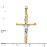 14k Two-tone Hollow Crucifix Pendant - Product Photo