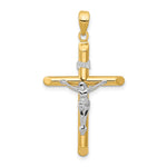 14k Two-tone Hollow Crucifix Pendant - Product Photo