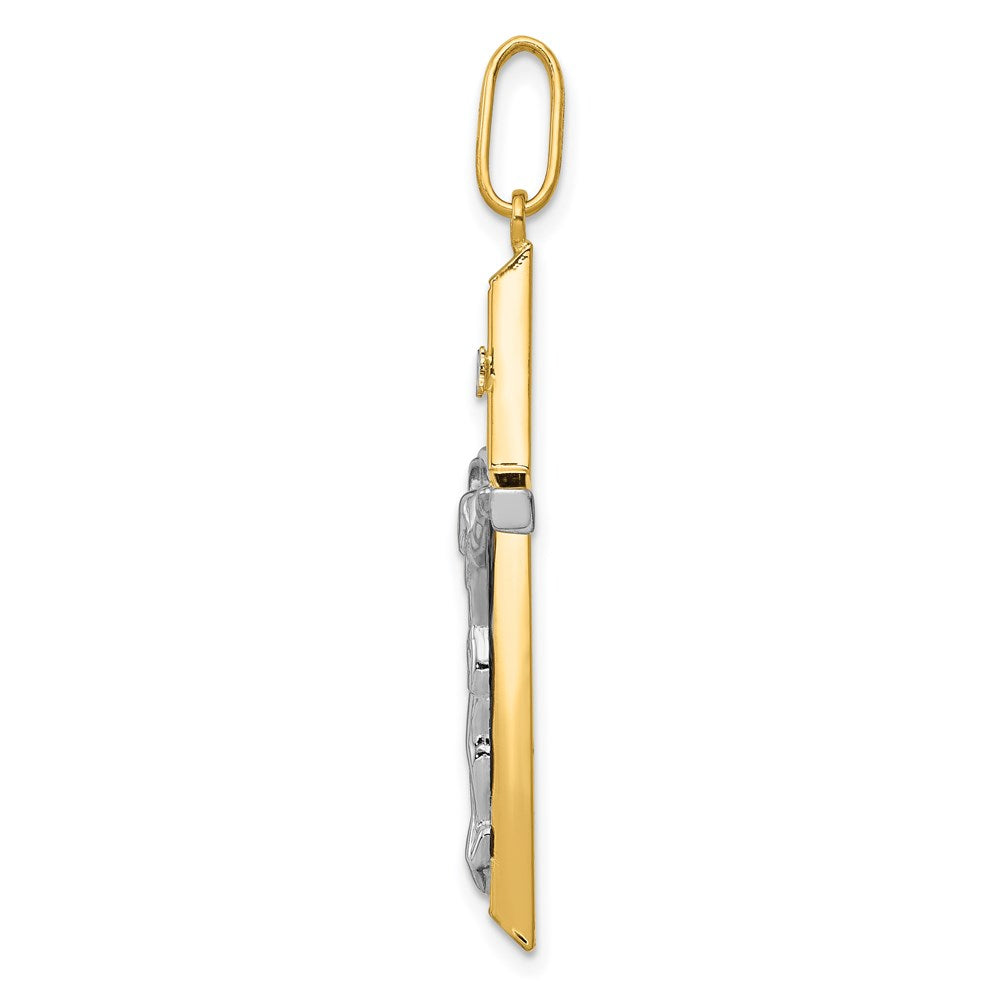 14k Two-tone Crucifix Pendant - Product Photo
