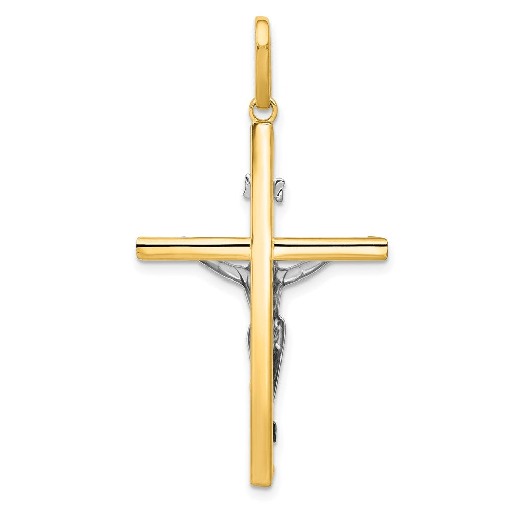 14k Two-tone Crucifix Pendant - Product Photo