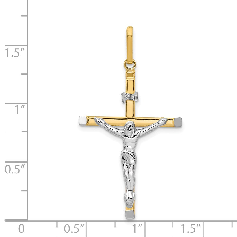 14k Two-tone Crucifix Pendant - Product Photo