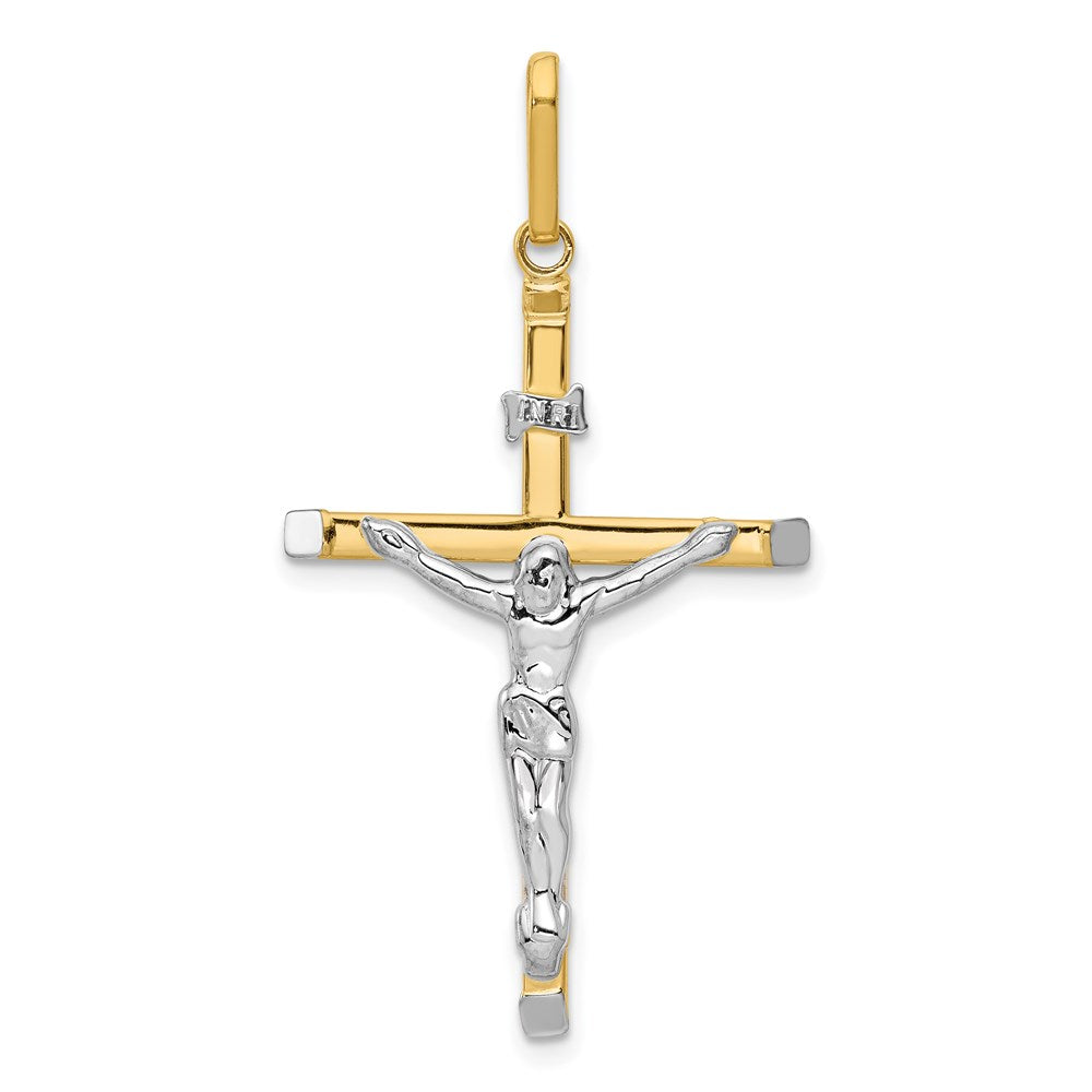 14k Two-tone Crucifix Pendant - Product Photo