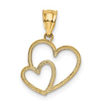 14K Polished Double Heart Pendant - Product Photo