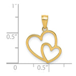 14K Polished Double Heart Pendant - Product Photo