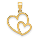 14K Polished Double Heart Pendant - Product Photo