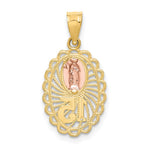 14K Two-tone 15 Guadalupe Pendant - Product Photo