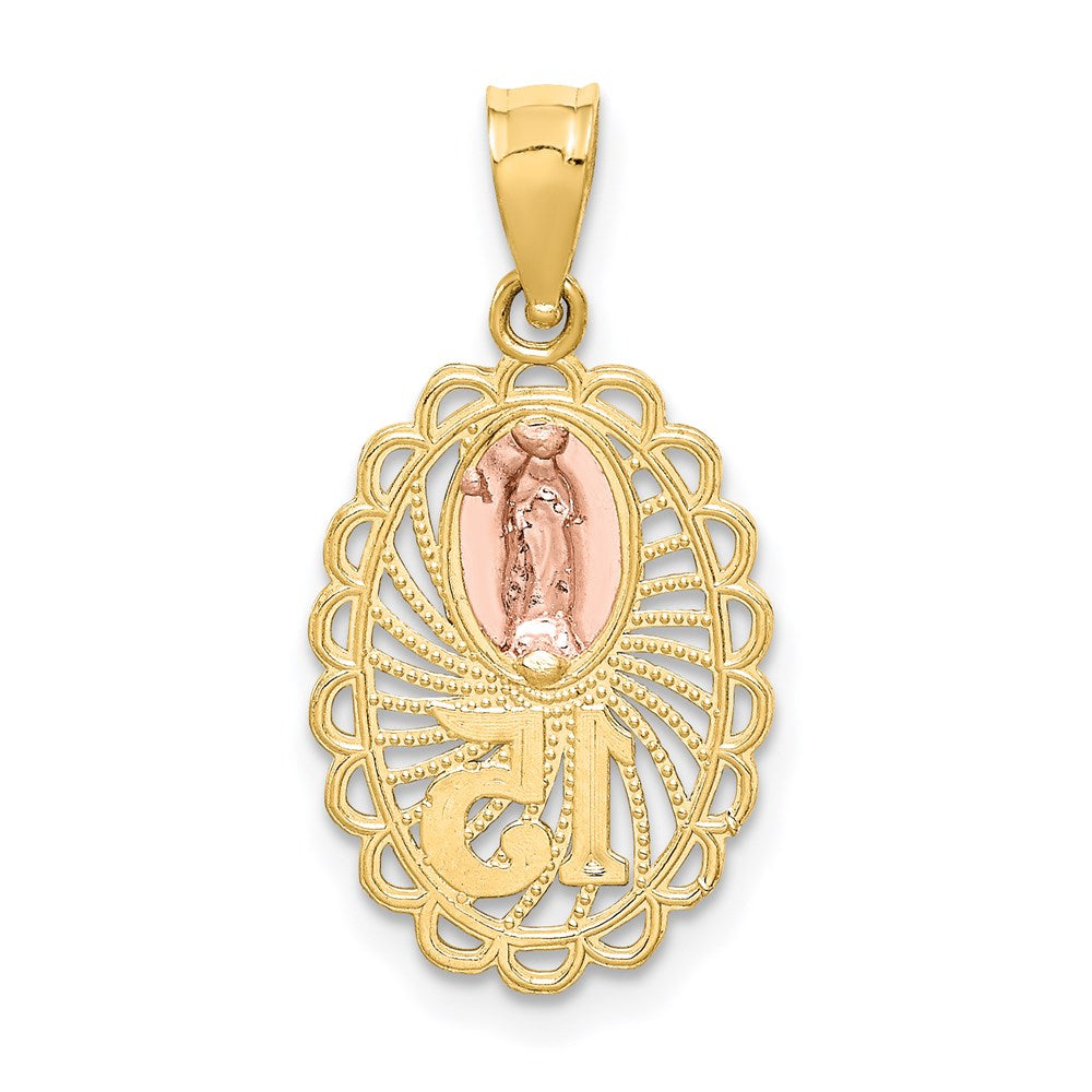 14K Two-tone 15 Guadalupe Pendant - Product Photo