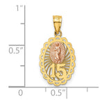 14K Two-tone 15 Guadalupe Pendant - Product Photo