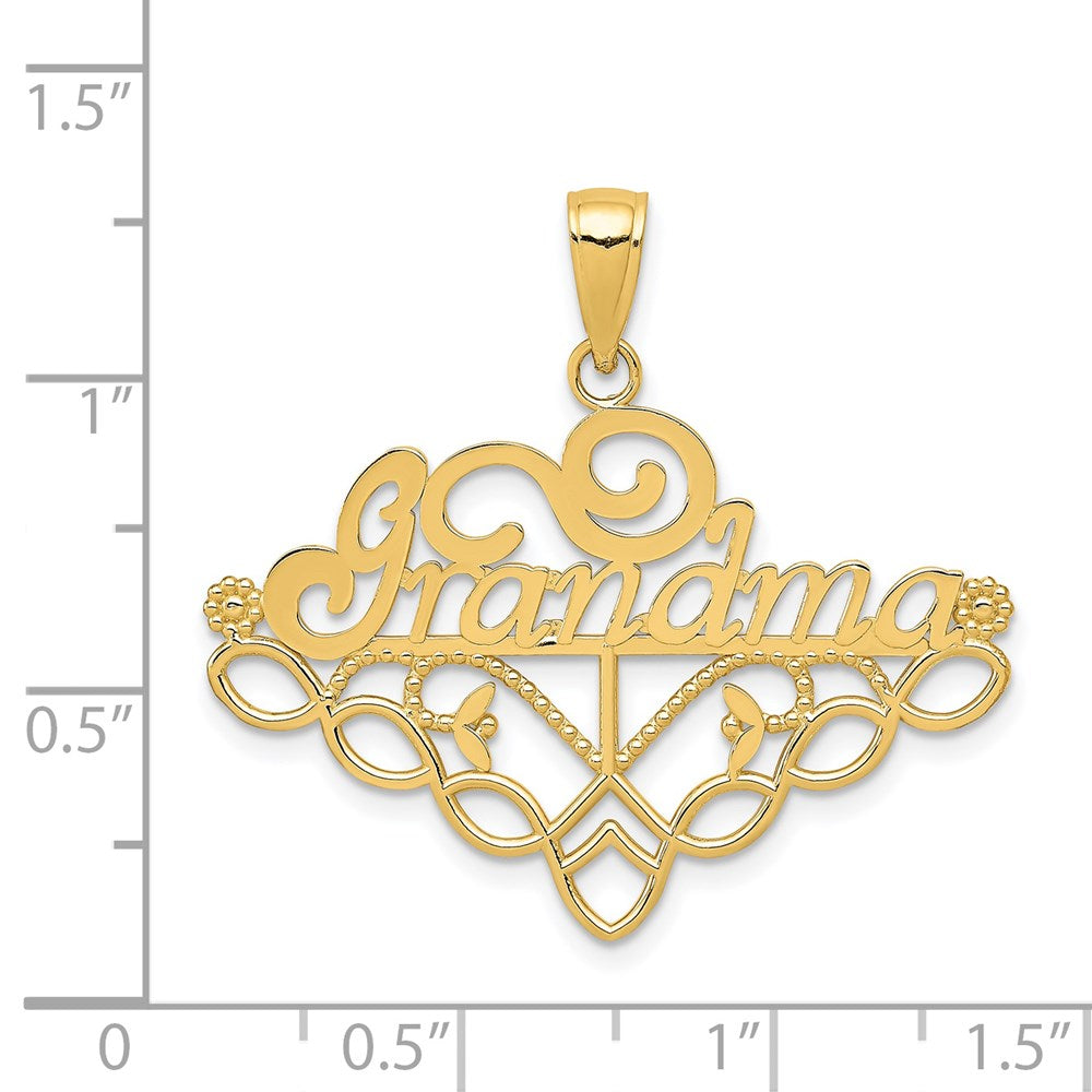 14k GRANDMA Birthstone Charm Holder Pendant - Product Photo