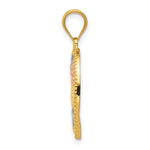 14K Tri-Color Tricolor MOM & Flowers Pendant - Product Photo