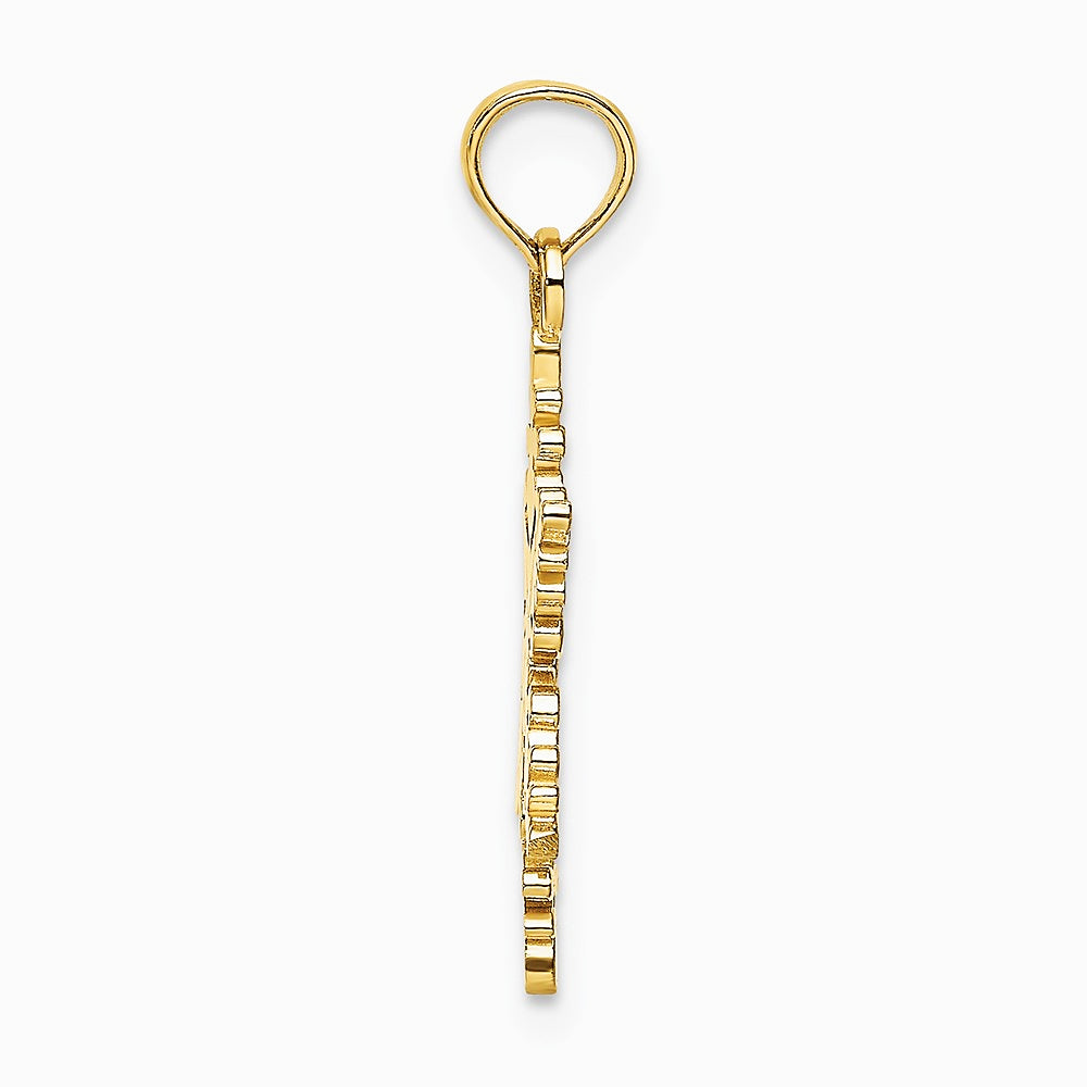 10K / 14K Yellow Gold Polished Snowflake Charm - Product Photo