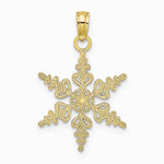 10K / 14K Yellow Gold Polished Snowflake Charm - Product Photo