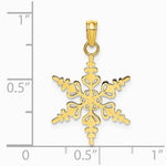 10K / 14K Yellow Gold Polished Snowflake Charm - Product Photo