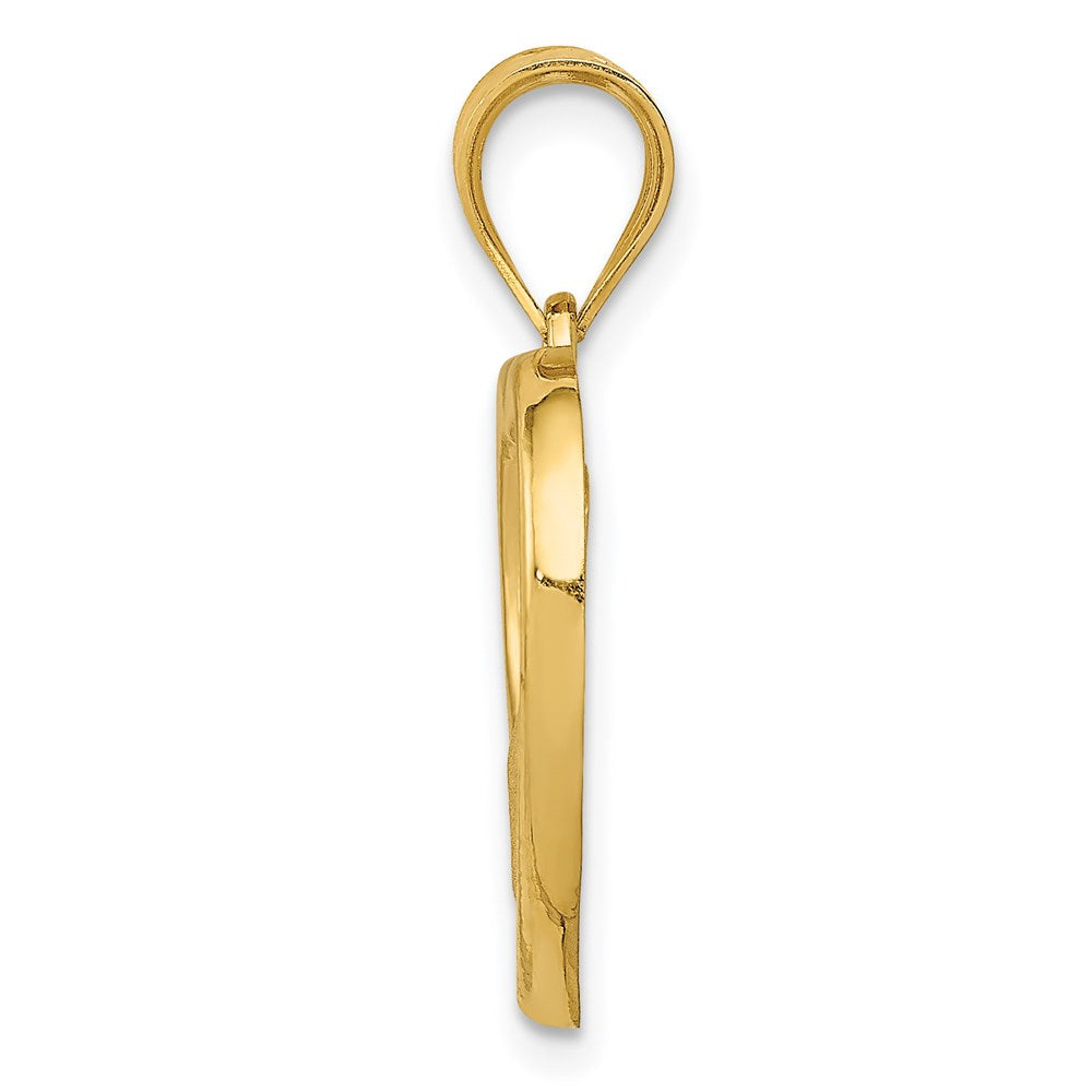 14K Yellow Gold Polished and Satin Mom/Baby Heart Charm - Product Photo