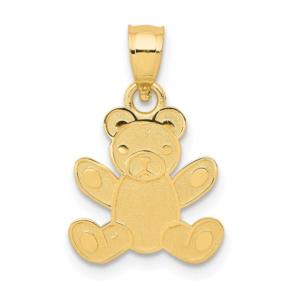 14K Yellow Gold Teddy Bear Pendant
