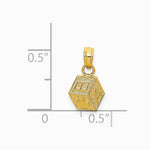 14K Yellow Gold Baby Block Charm - Product Photo