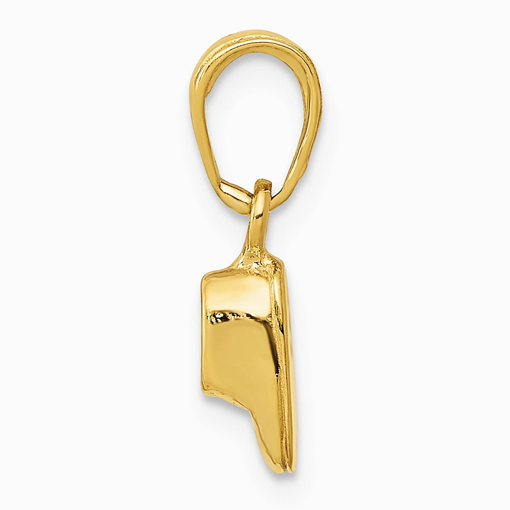 10K / 14K Yellow Gold Baby Shoe Charm - Product Photo