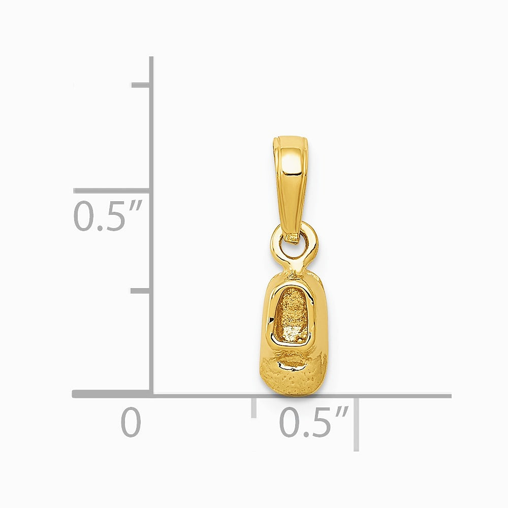 10K / 14K Yellow Gold Baby Shoe Charm - Product Photo