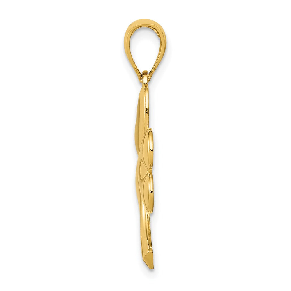 10K / 14K Yellow Gold Shamrock Charm - Product Photo