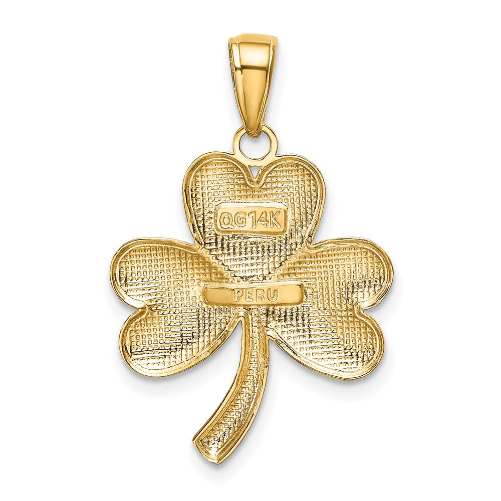 10K / 14K Yellow Gold Shamrock Charm - Product Photo