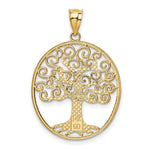 14K Yellow & Rhodium w/Rhodium Filigree Tree of Life Pendant - Product Photo