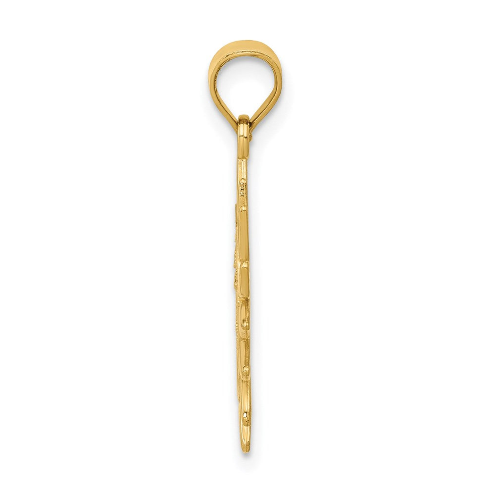 14k Polished Filigree Sun Pendant - Product Photo