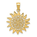 14k Polished Filigree Sun Pendant - Product Photo