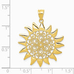 14K Yellow Gold Filigree Sun Pendant - Product Photo