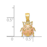 14k Two Tone Ladybug Pendant - Product Photo