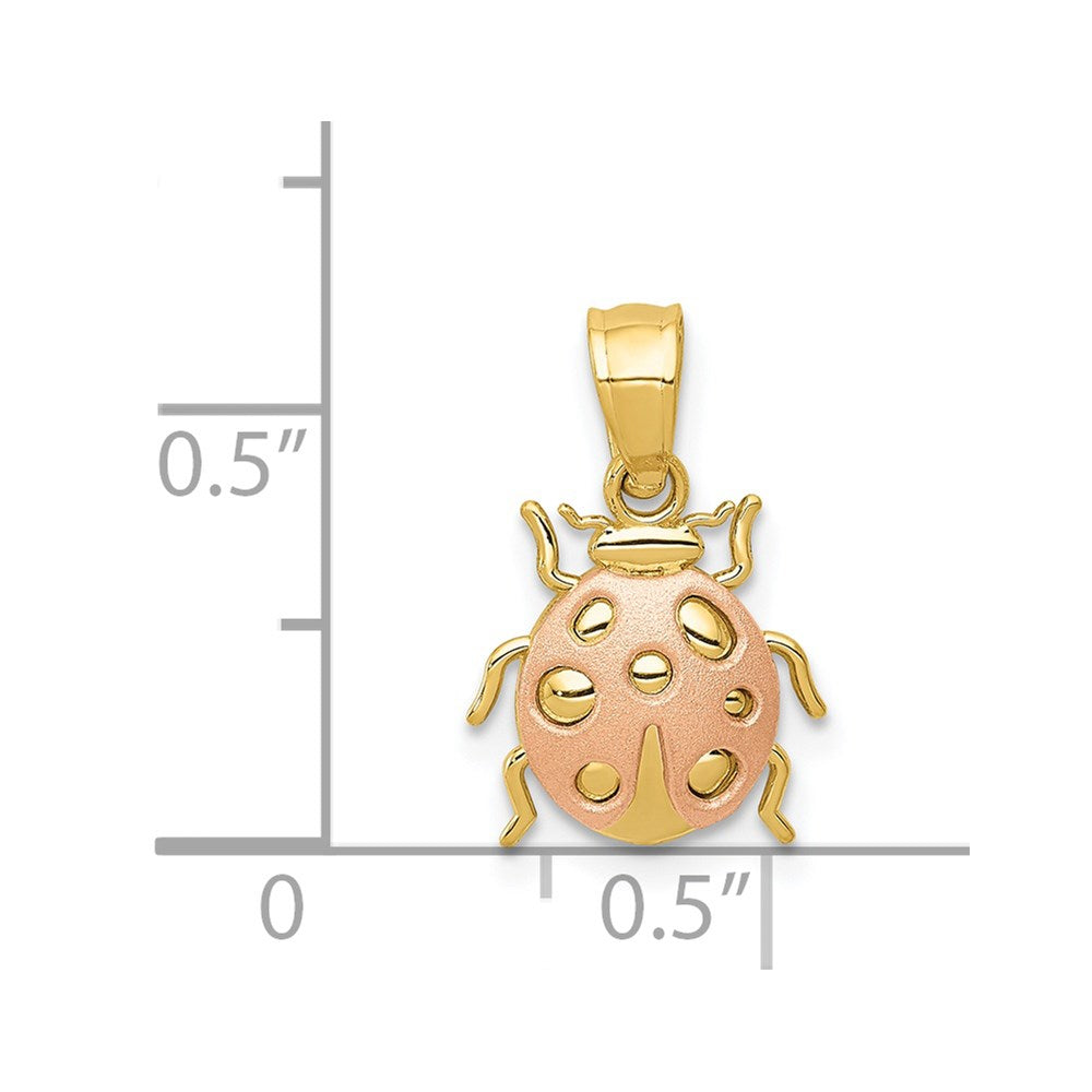 14k Two Tone Ladybug Pendant - Product Photo