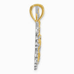 10K / 14K Yellow with Rhodium W/Rhodium Butterfly Pendant - Product Photo